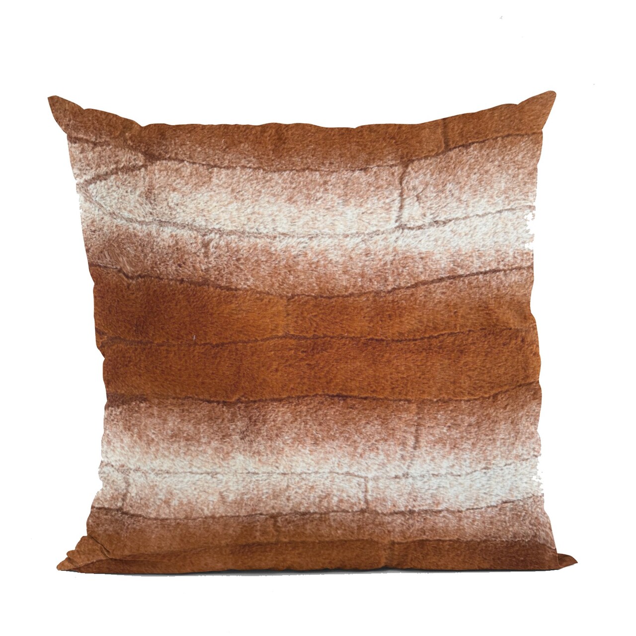 Edge Collections - Double sided 22" x 22" - Orange Brown - Luxurious Faux Fur Throw Pillow for Comfort - 1 Piece